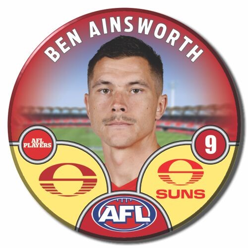 Gold Coast Suns 2025 Player Pin Badge - AINSWORTH