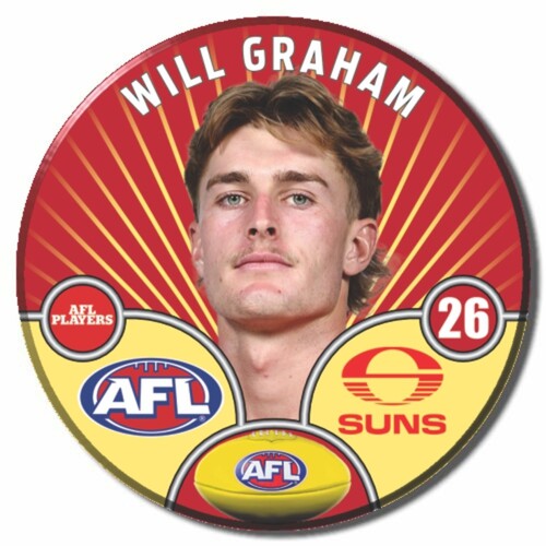 Gold Coast Suns 2026 Player Pin Badge - GRAHAM, W