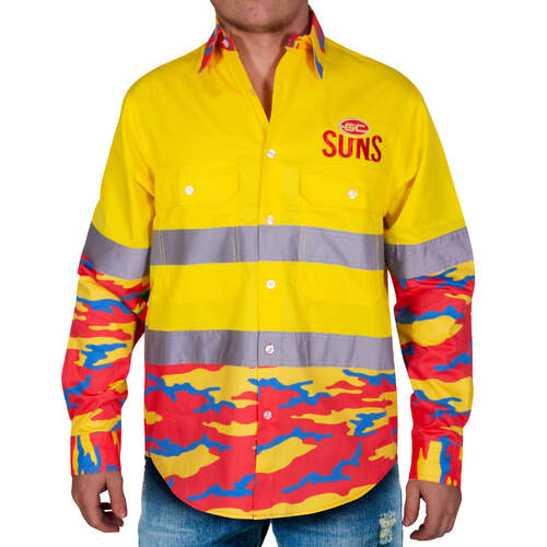 Gold Coast Suns Camo Hi-Vis Work Shirt