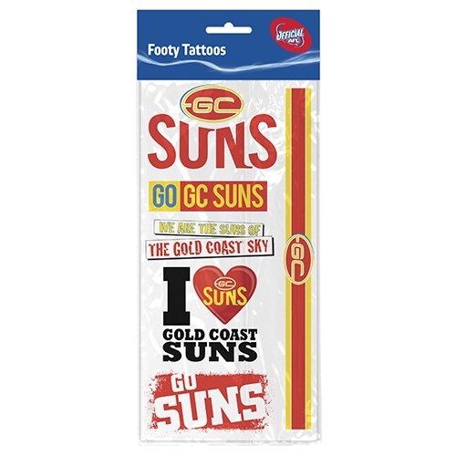 Gold Coast Suns Footy Tattoo Sheet
