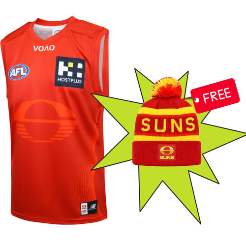 Gold Coast Suns New Balance Youths Home Guernsey + Free Beanie