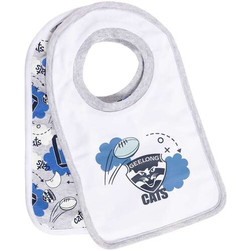 Geelong Cats Baby Cloud 2Pk Bibs