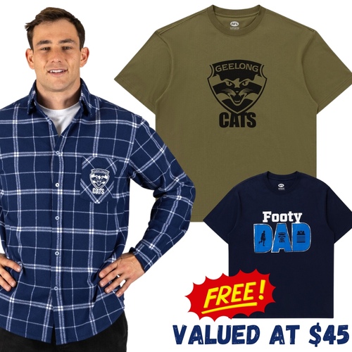 Geelong Cats Dad Pack - FREE T-Shirt