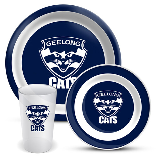 Geelong Cats 3 Piece Melamine Dinner Set