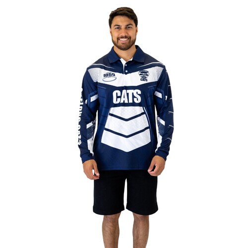 Geelong Cats Cyber Adults Fishing Shirt