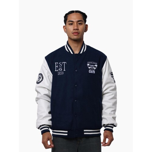 Geelong Cats Mens Script Varsity Jacket