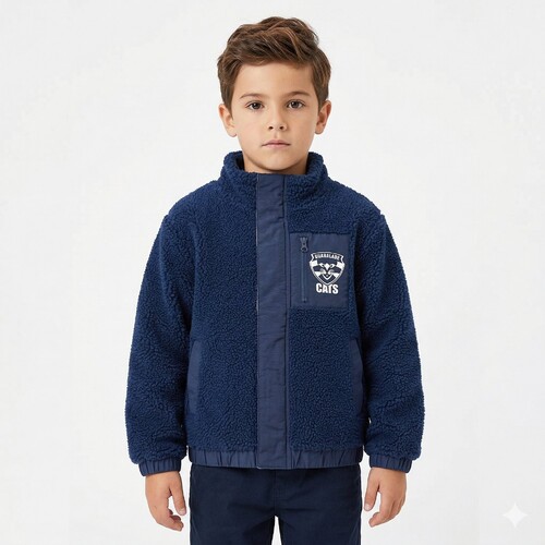 Geelong Cats Kids Polar Fleece Over Sized Jacket 
