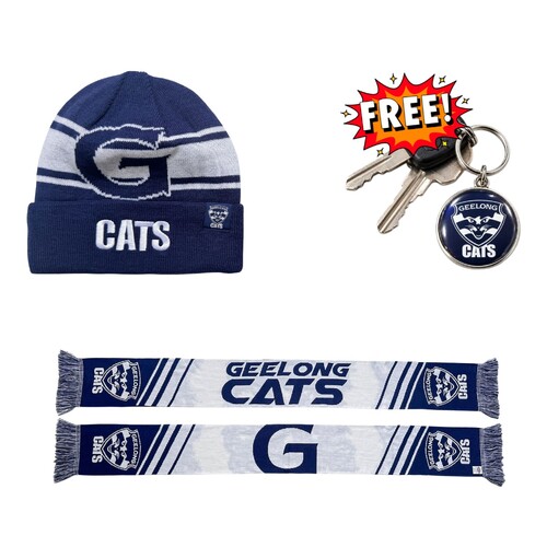 Geelong Cats Scarf and Beanie Bundle