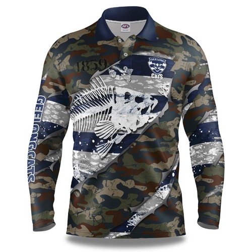 Geelong Cats Bones Fishing Shirt