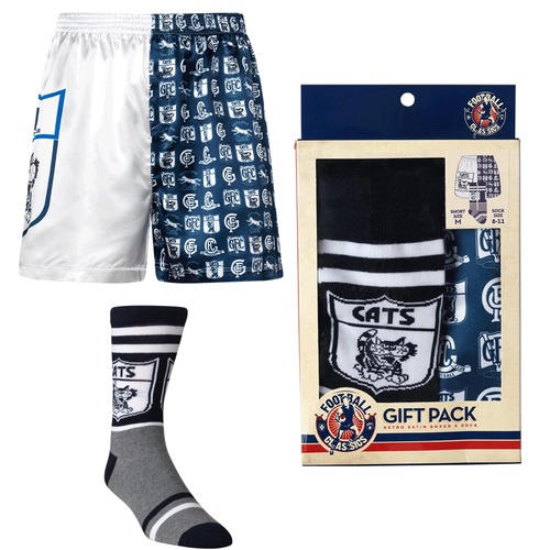 Geelong Cats Mens Boxer Shorts & Socks Set