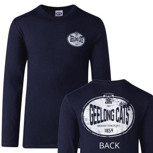 Geelong Cats Mens Supporter Long Sleeve Tee