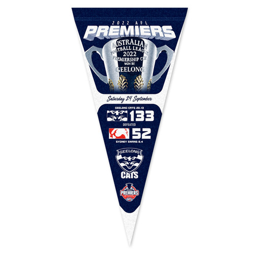 Geelong Cats 2022 Premiers Score Felt Pennant