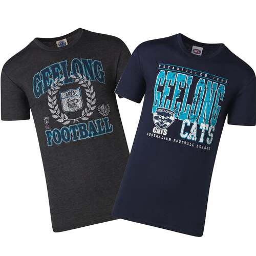 Geelong Cats Mens Duo Pack T-Shirts