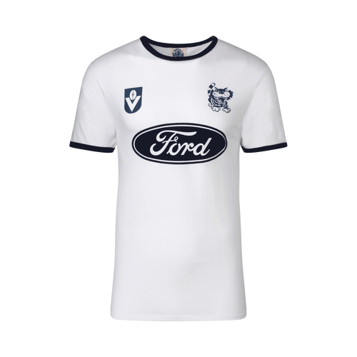 Geelong Cats Mens FORD White Throwback Tee