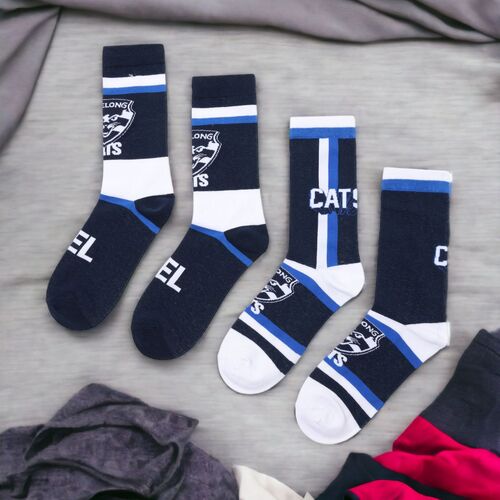 Geelong Cats 2-Pack Mens Club Socks