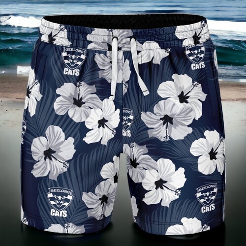 Geelong Cats Aloha Hawaiian Swim Shorts