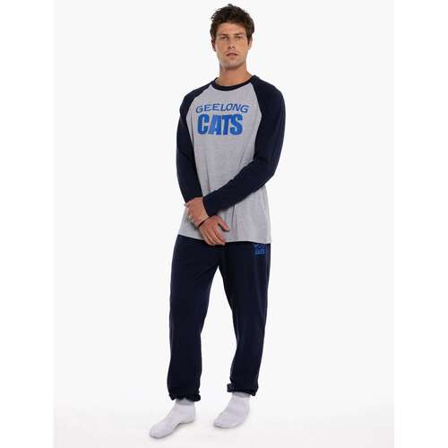 Geelong Cats Mens Raglan Cuffed PJ Set