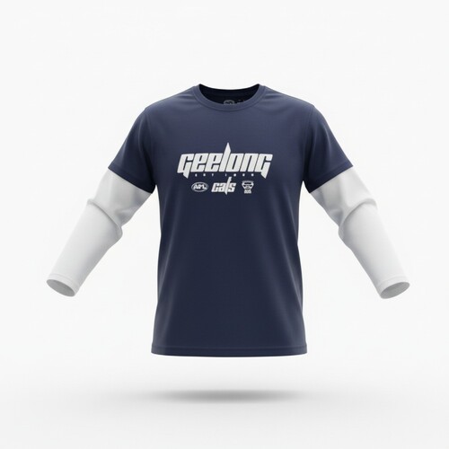 Geelong Cats Kids Graphic Long Sleeve Tee 