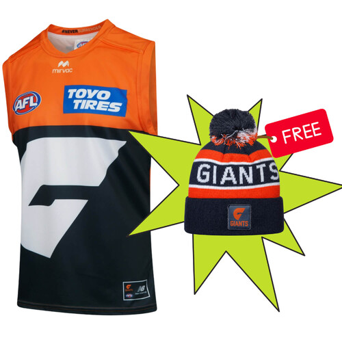 GWS Giants New Balance Youths Home Guernsey + Free Beanie