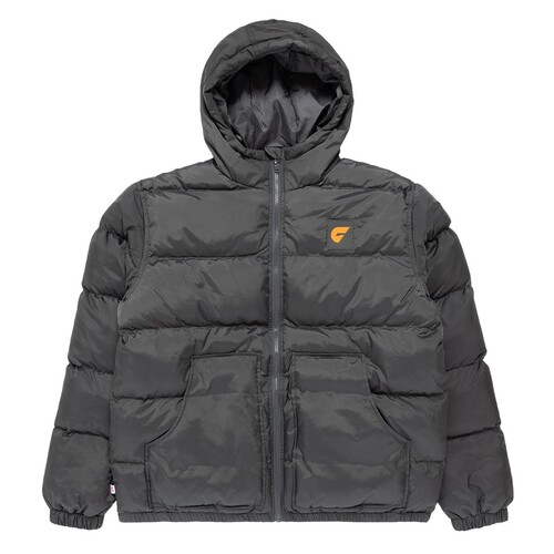 GWS Giants Mens Hooded Puffa Jacket