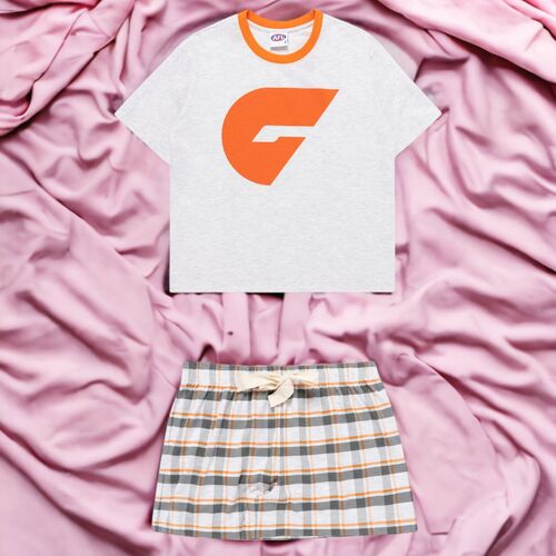GWS Giants Womens Check PJ Set