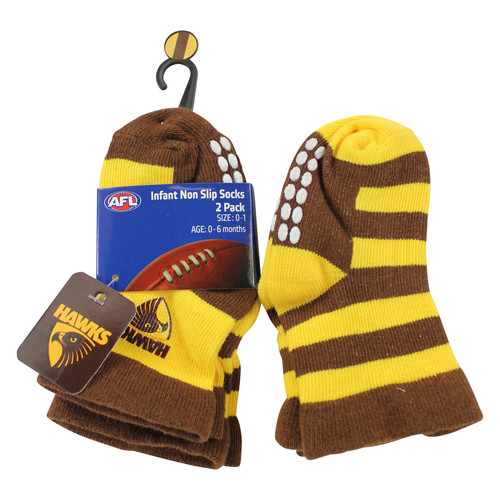 Hawthorn Hawks Baby Socks 2 Pack