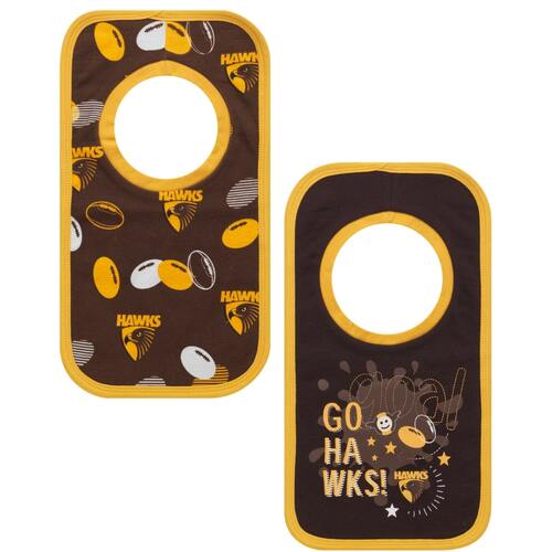 Hawthorn Hawks Babies Bibs 2 Pack