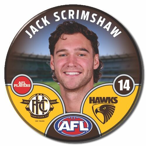 Hawthorn Hawks 2025 Player Pin Badge - SCRIMSHAW