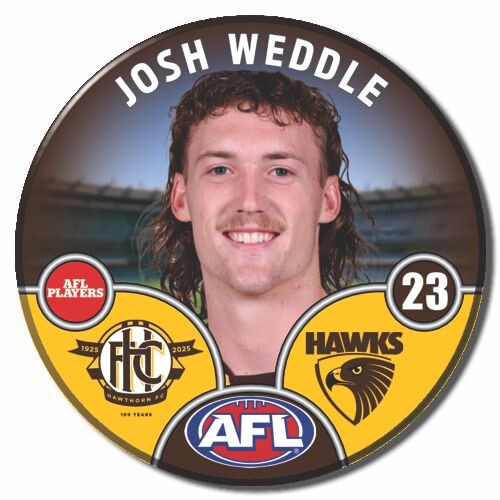 Hawthorn Hawks 2025 Player Pin Badge - WEDDLE