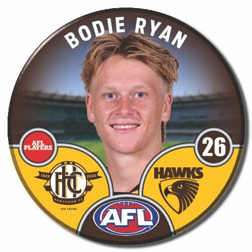 Hawthorn Hawks 2025 Player Pin Badge - RYAN