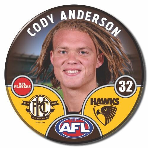 Hawthorn Hawks 2025 Player Pin Badge - ANDERSON