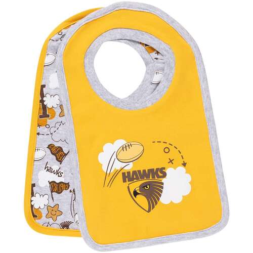 Hawthorn Hawks Baby Cloud 2Pk Bibs