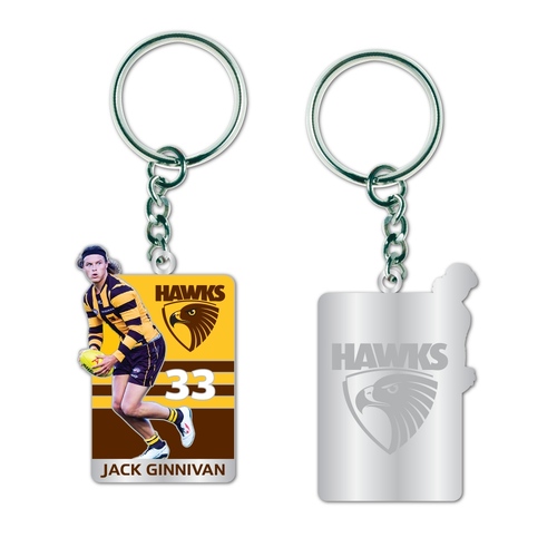 Hawthorn Jack Ginnivan Metal Keyring 