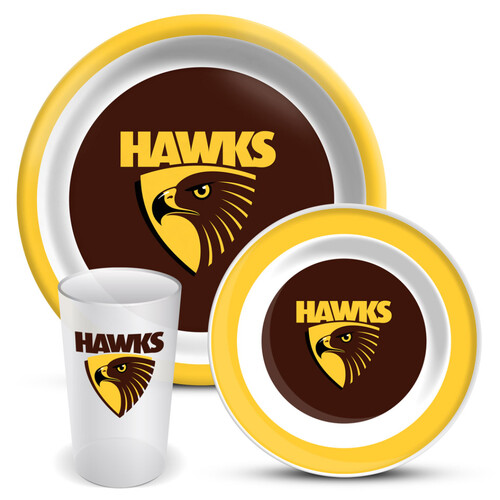 Hawthorn Hawks 3 Piece Melamine Dinner Set