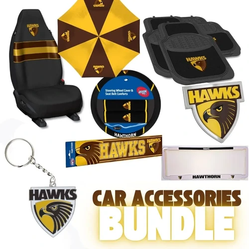 Hawthorn Hawks Deluxe Car Accessories Bundle