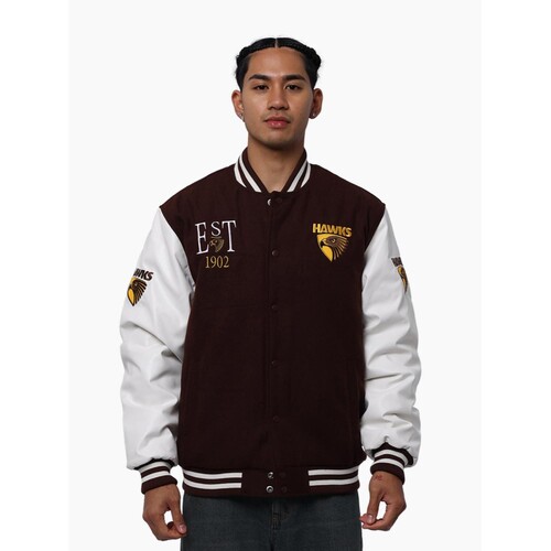 Hawthorn Hawks Mens Script Varsity Jacket