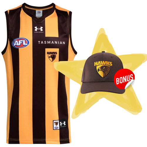 Hawthorn Hawks Under Armour Adults Home Guernsey + Free Cap