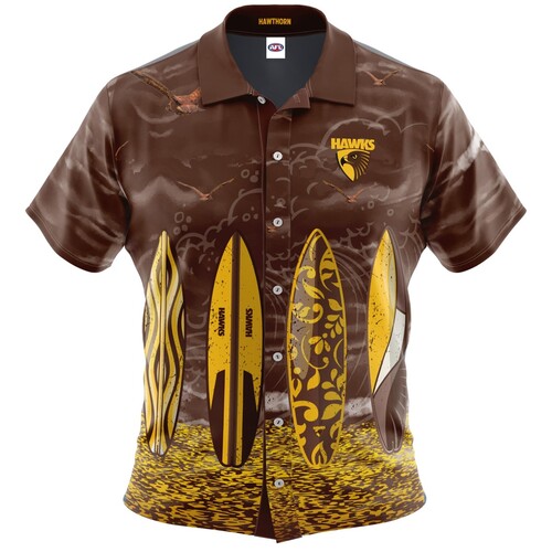 Hawthorn Hawks Adults Hawaiian Shirt