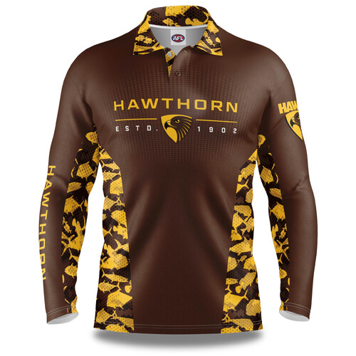 Hawthorn Hawks Adults Reef Runner Collared Fishing Shirt