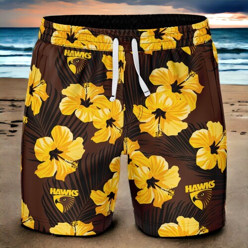 Hawthorn Hawks Aloha Hawaiian Swim Shorts