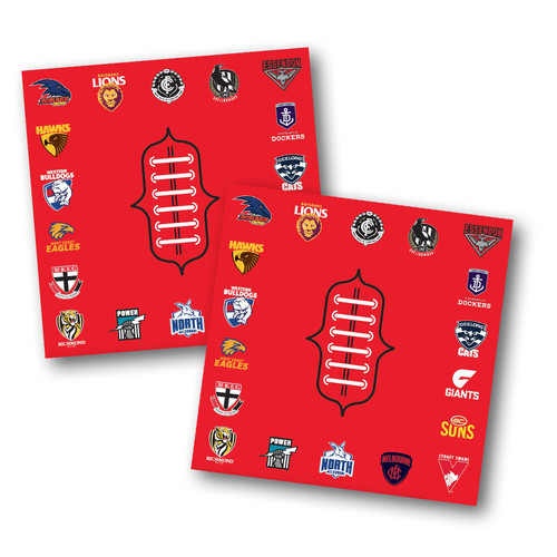 AFL All Team Party Napkins Pkt 16