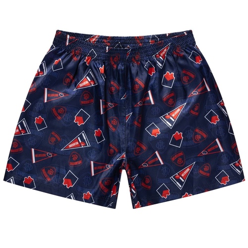 Melbourne Demons Adults Satin Boxer Shorts