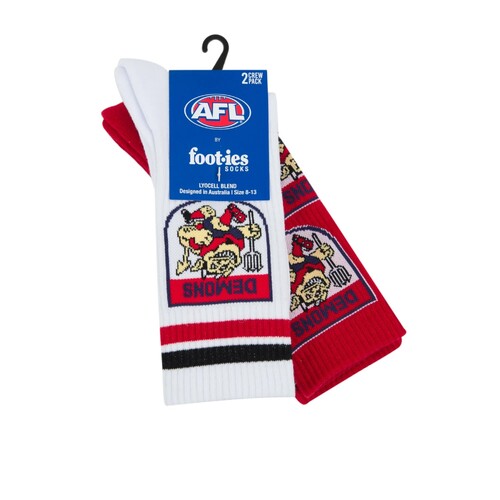 Melbourne Demons Retro Sneaker Sock 2 Pack