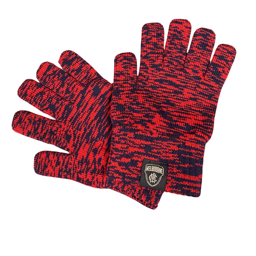 Melbourne Demons Adults Two Toned Woollen Gloves