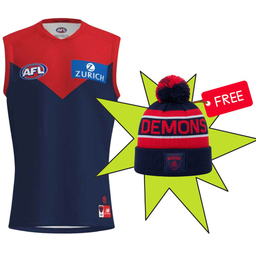 Melbourne Demons New Balance Youths Home Guernsey + Free Beanie