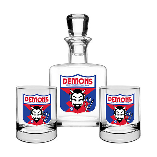 Melbourne Demons Retro Spirit Glass and Decanter Set