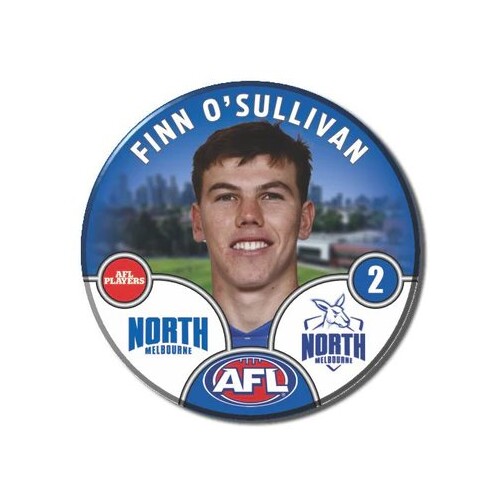 North Melbourne Kangaroos 2025 Player Pin Badge - O'SULLIVAN