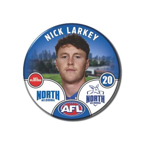 North Melbourne Kangaroos 2025 Player Pin Badge - LARKEY
