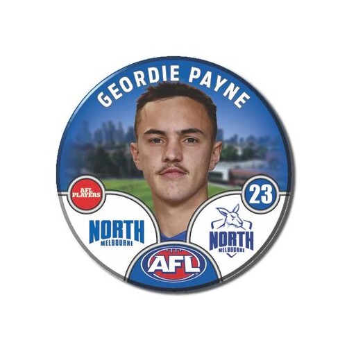 North Melbourne Kangaroos 2025 Player Pin Badge - PAYNE