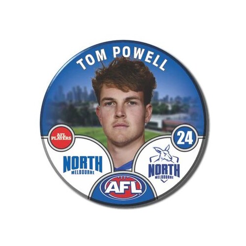 North Melbourne Kangaroos 2025 Player Pin Badge - POWELL